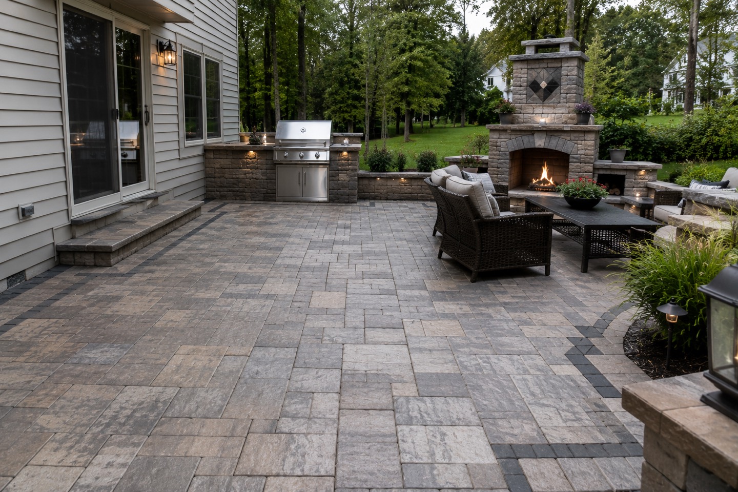 Custom paver patio installation in Jacksonville